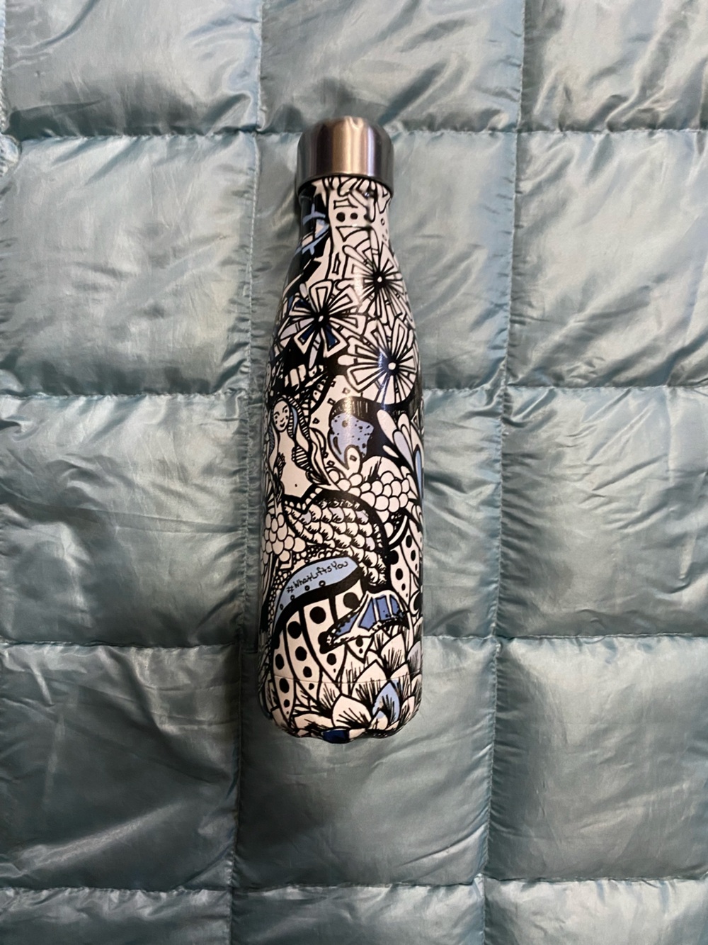 Starbucks x Swell Decorative Black & White Patterned Stainless Bottle retail $35